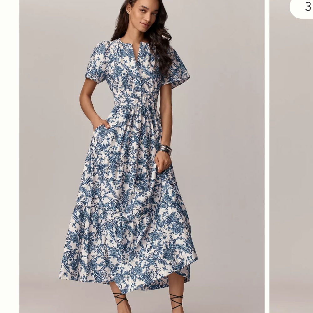 Somerset Floral Blue and White Women's Dress